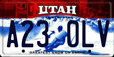 UT license plate A230LV