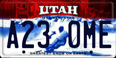UT license plate A230ME