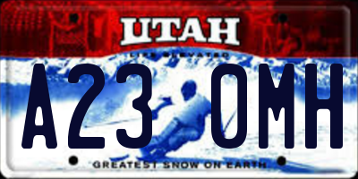 UT license plate A230MH