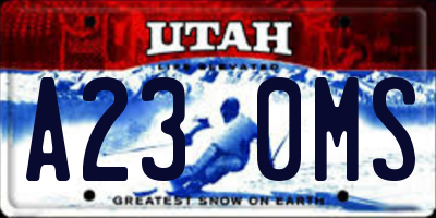UT license plate A230MS