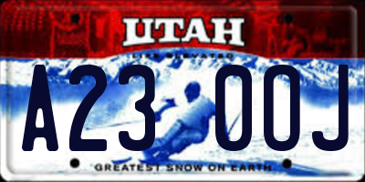 UT license plate A230OJ