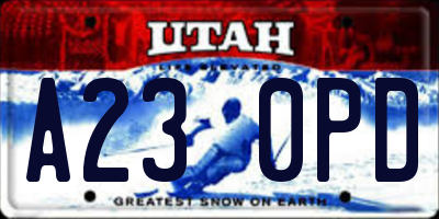 UT license plate A230PD