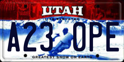 UT license plate A230PE