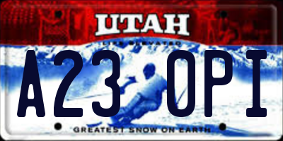 UT license plate A230PI