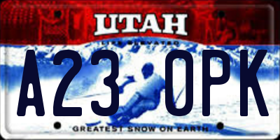 UT license plate A230PK