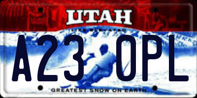 UT license plate A230PL