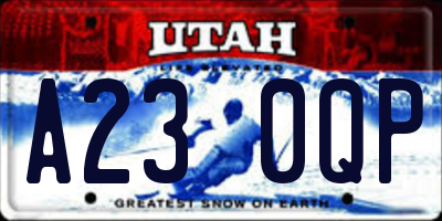 UT license plate A230QP