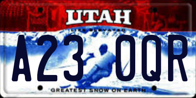 UT license plate A230QR