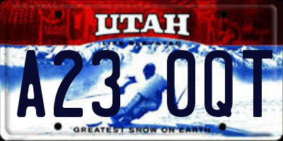 UT license plate A230QT