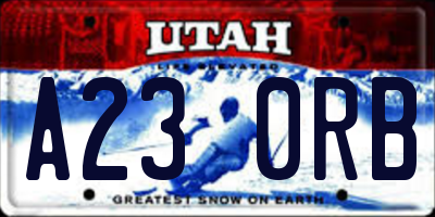 UT license plate A230RB