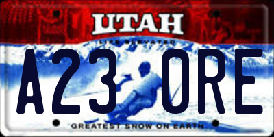 UT license plate A230RE