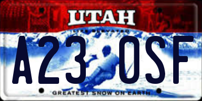 UT license plate A230SF