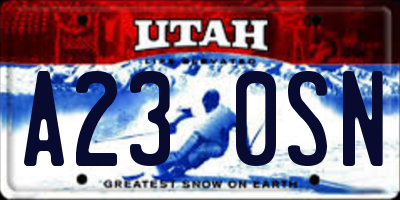 UT license plate A230SN