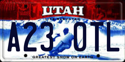 UT license plate A230TL