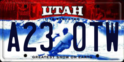 UT license plate A230TW