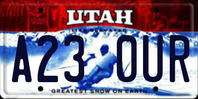 UT license plate A230UR