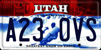 UT license plate A230VS