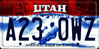 UT license plate A230WZ