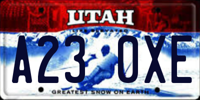UT license plate A230XE
