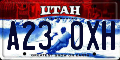 UT license plate A230XH