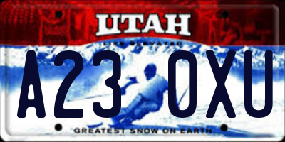 UT license plate A230XU