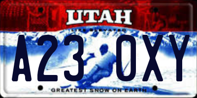 UT license plate A230XY