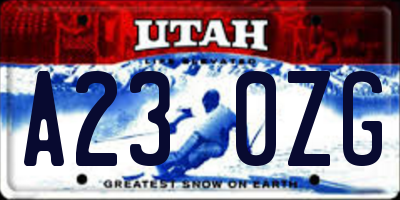 UT license plate A230ZG