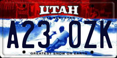 UT license plate A230ZK