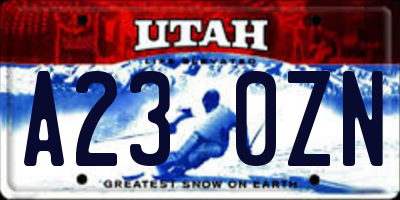 UT license plate A230ZN