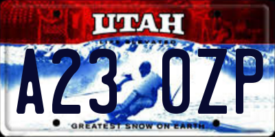 UT license plate A230ZP