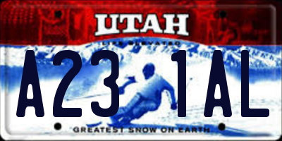 UT license plate A231AL