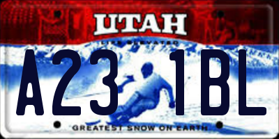 UT license plate A231BL