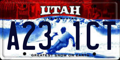 UT license plate A231CT