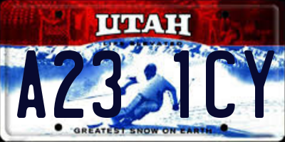 UT license plate A231CY