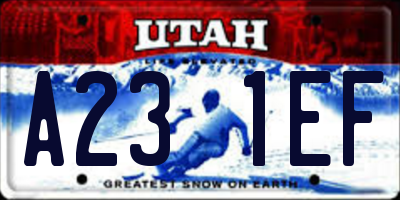 UT license plate A231EF