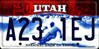 UT license plate A231EJ
