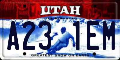 UT license plate A231EM