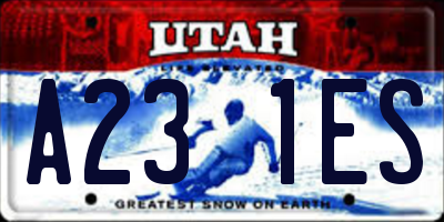 UT license plate A231ES