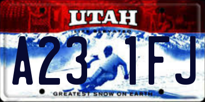 UT license plate A231FJ