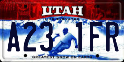 UT license plate A231FR