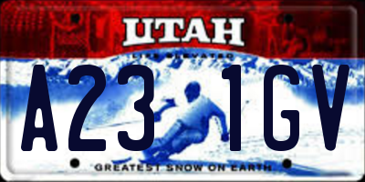 UT license plate A231GV