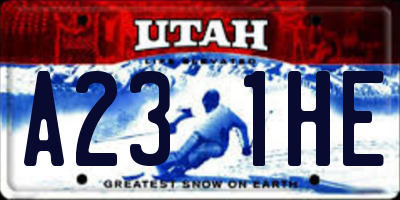 UT license plate A231HE
