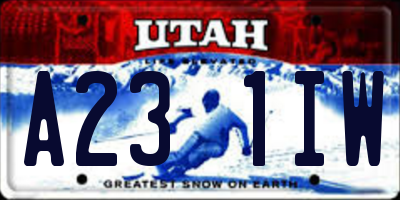 UT license plate A231IW