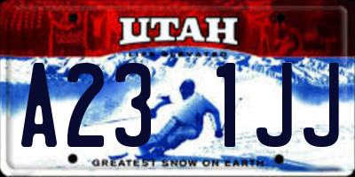 UT license plate A231JJ