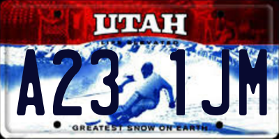 UT license plate A231JM