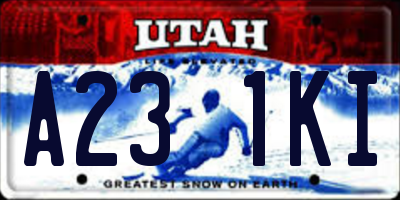 UT license plate A231KI