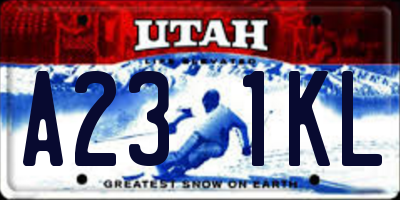 UT license plate A231KL