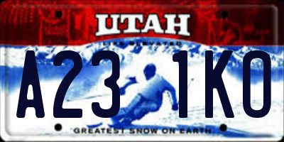 UT license plate A231KO