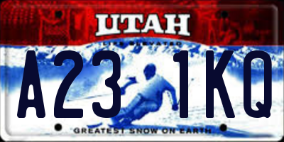 UT license plate A231KQ