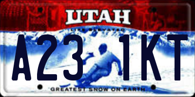 UT license plate A231KT